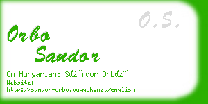orbo sandor business card